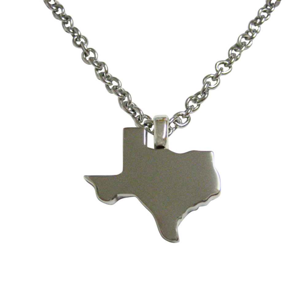 Texas State Map Shape Pendant Necklace